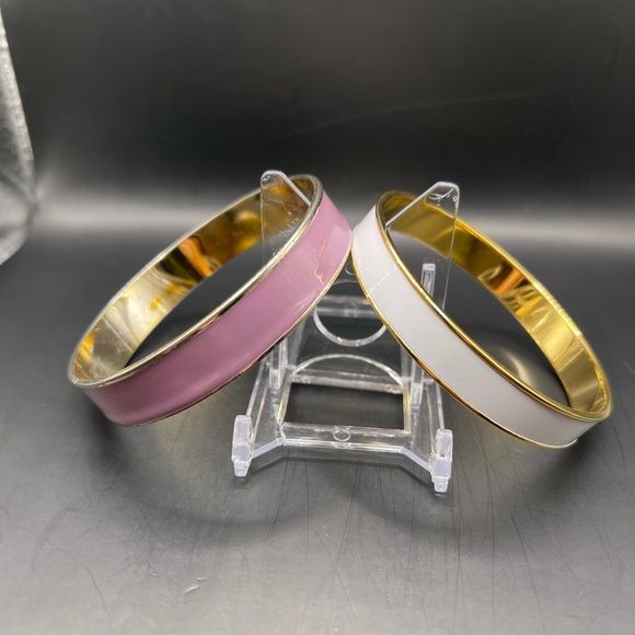 Vintage Gold Tone Enamel Bracelets - Picture 1 of 14